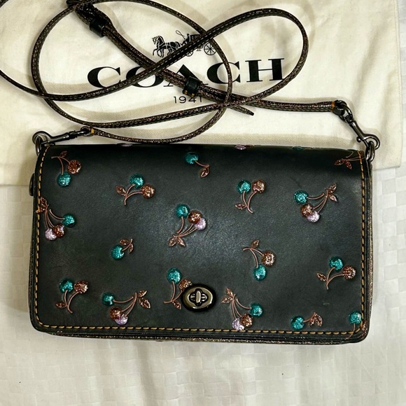 Coach 1941 black glitter cherry dinky crossbody bag - Picture 2 of 7